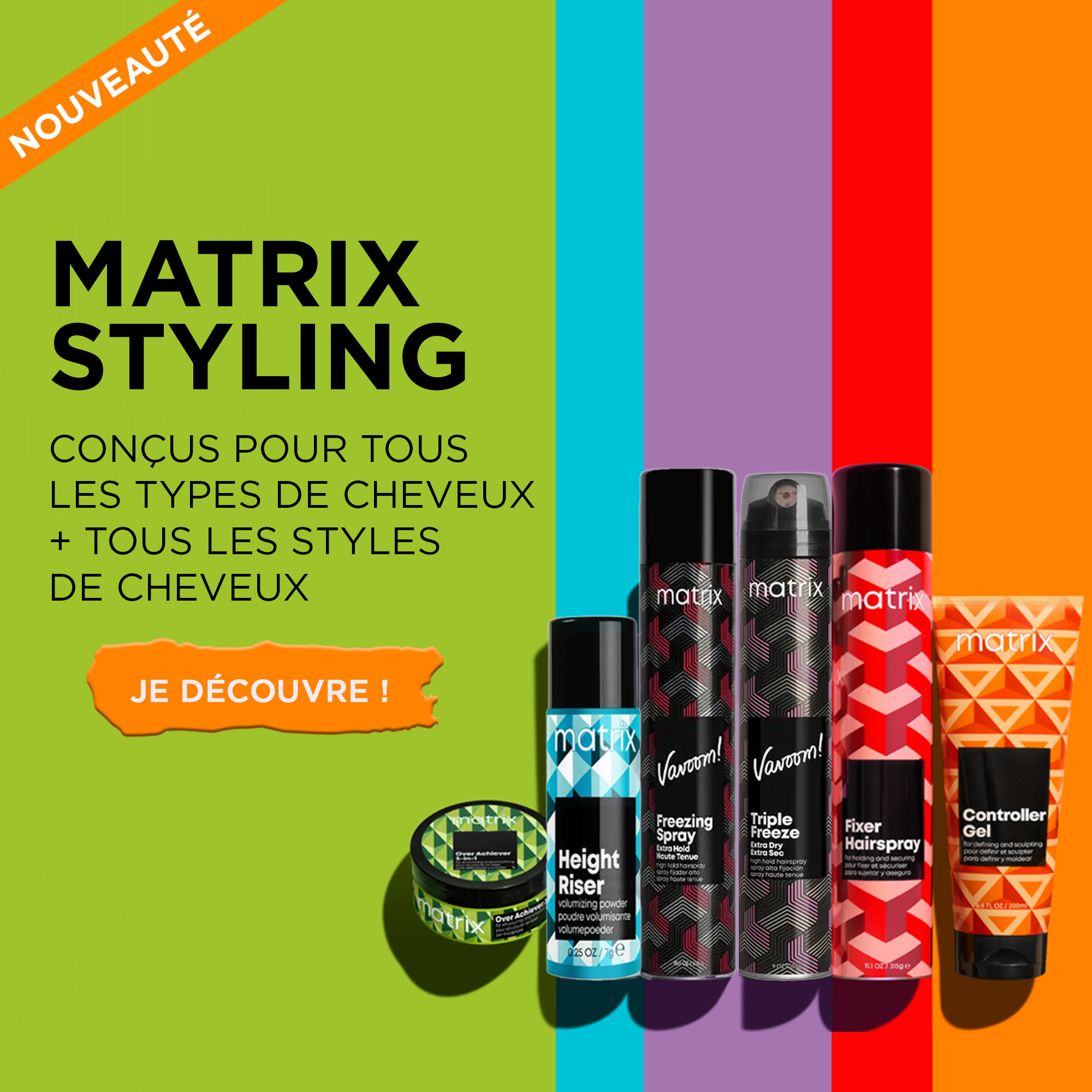 Découvrez la nouvelle collection de coiffants Matrix Styling pour tous les types de cheveux